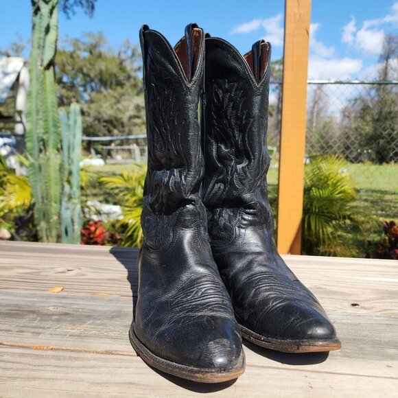 Nocona Imperial Calf Western Boots Men 10 EE Black Western Cowboy NB2005 FLAW - Picture 2 of 16